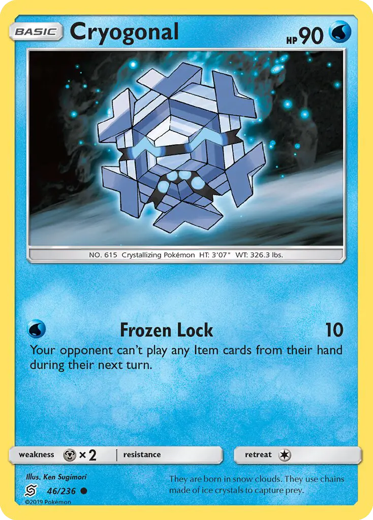 Cryogonal Common rarity Unified Minds Pokémon card price — $0.38