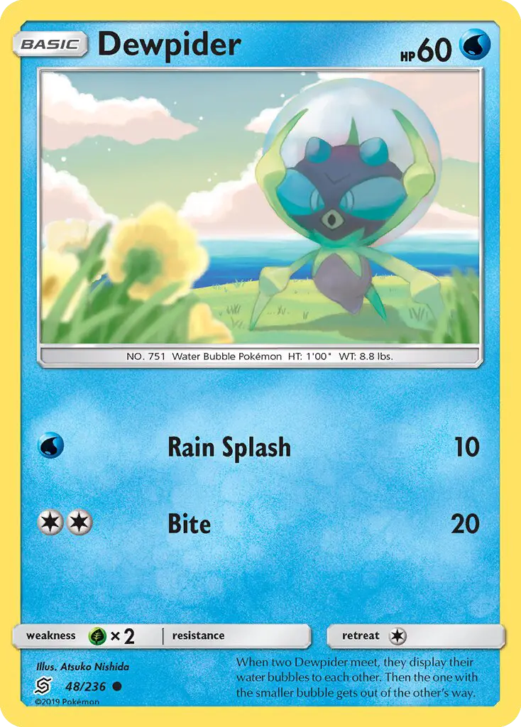 Dewpider Common rarity Unified Minds Pokémon card price — $0.33