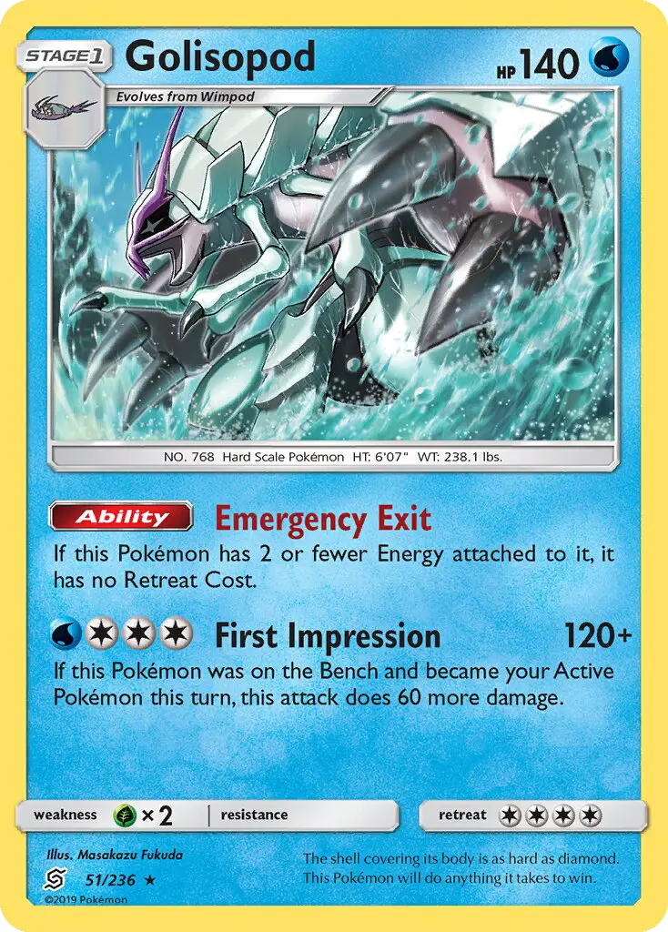 Golisopod Rare rarity Unified Minds Pokémon card price — $0.62