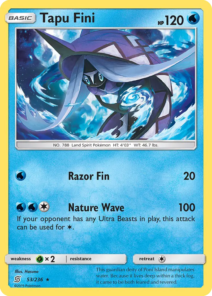 Tapu Fini Rare rarity Unified Minds Pokémon card price — $0.93