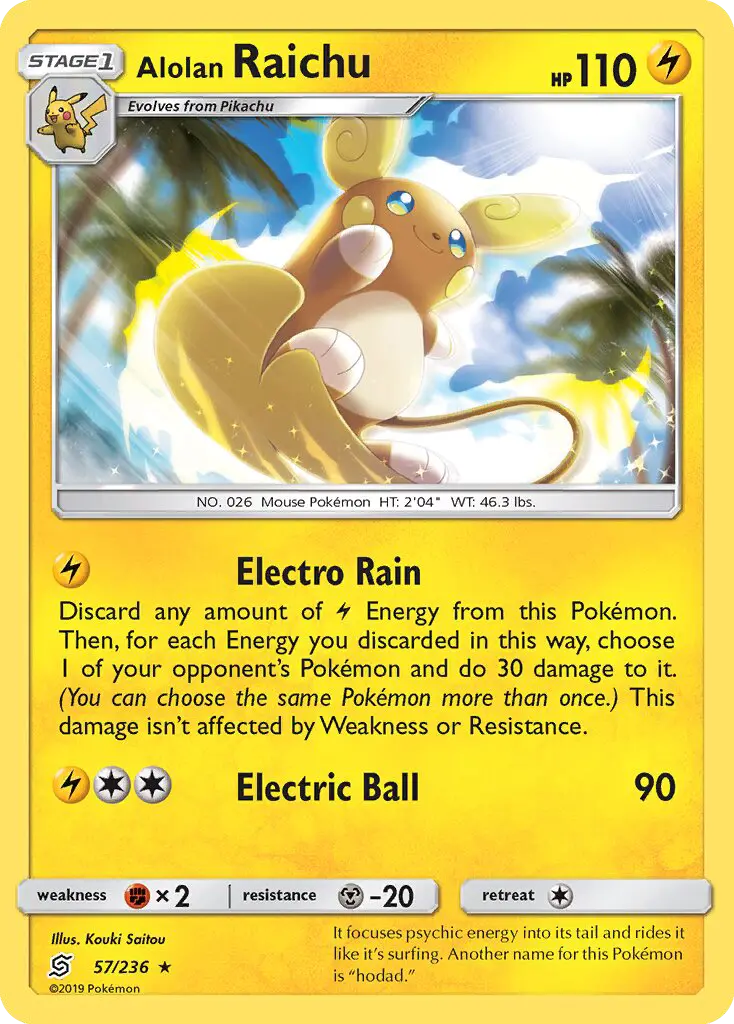 Alolan Raichu Rare rarity Unified Minds Pokémon card price — $7.44