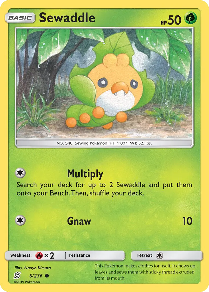 Sewaddle Common rarity Unified Minds Pokémon card price — $0.54