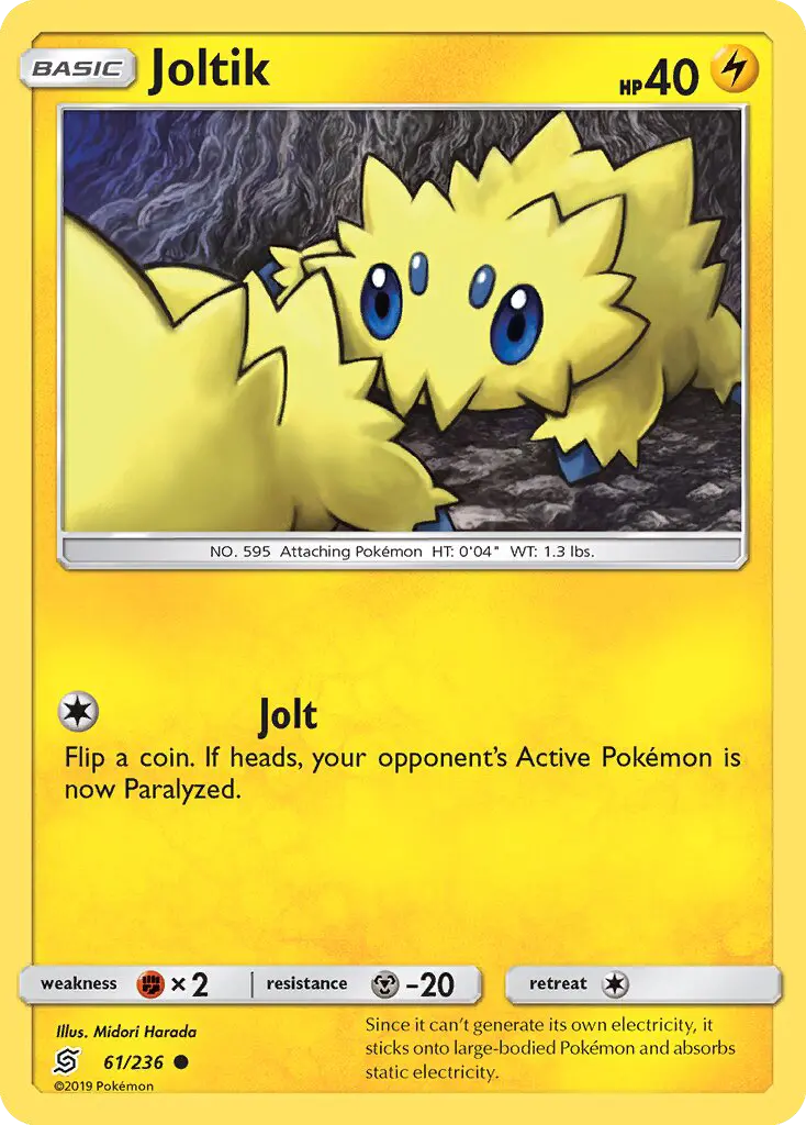 Joltik Common rarity Unified Minds Pokémon card price — $0.45