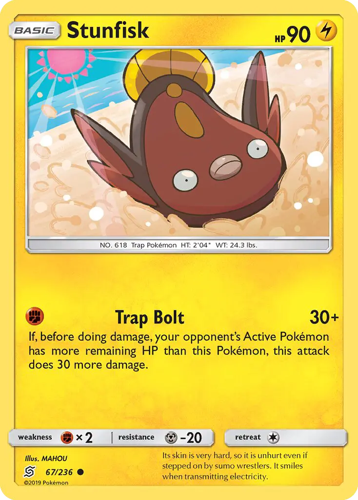 Stunfisk Common rarity Unified Minds Pokémon card price — $0.29