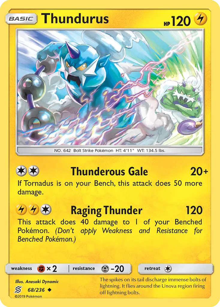 Thundurus Uncommon rarity Unified Minds Pokémon card price — $0.43