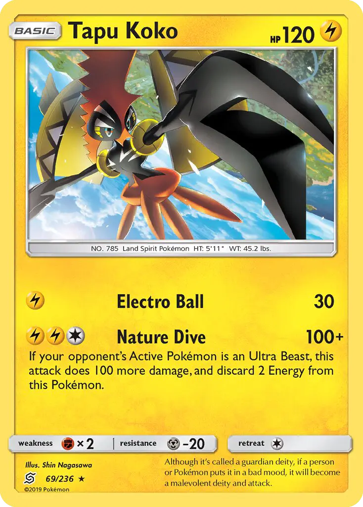 Tapu Koko Rare rarity Unified Minds Pokémon card price — $0.54