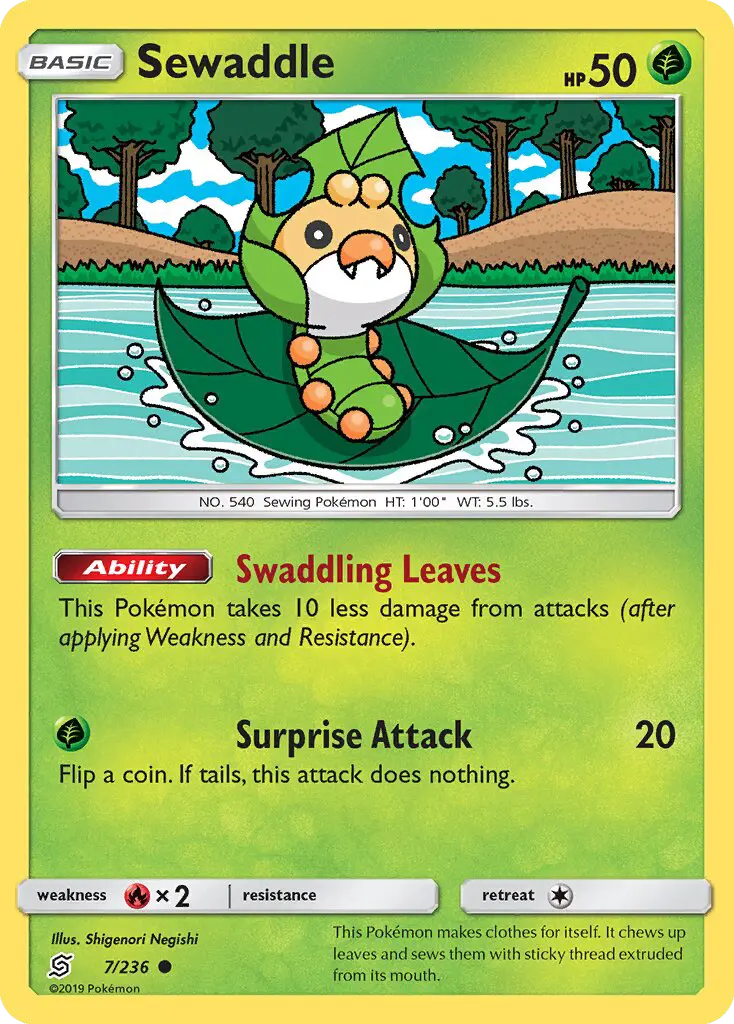 Sewaddle Common rarity Unified Minds Pokémon card price — $0.62