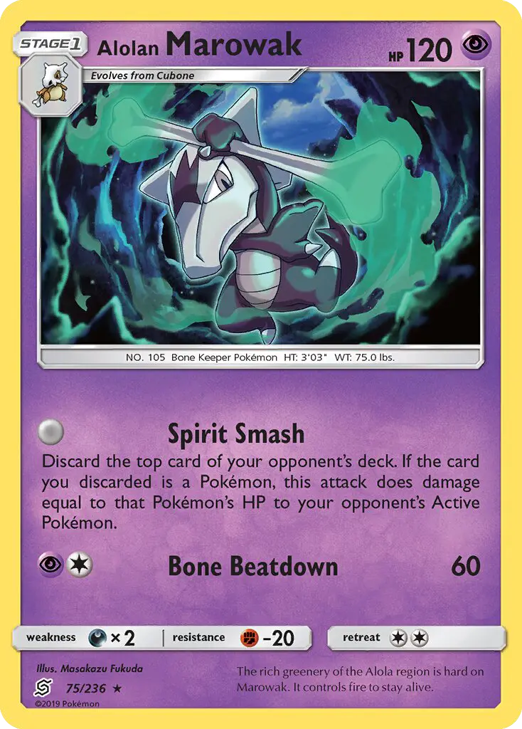 Alolan Marowak Rare rarity Unified Minds Pokémon card price — $3.45