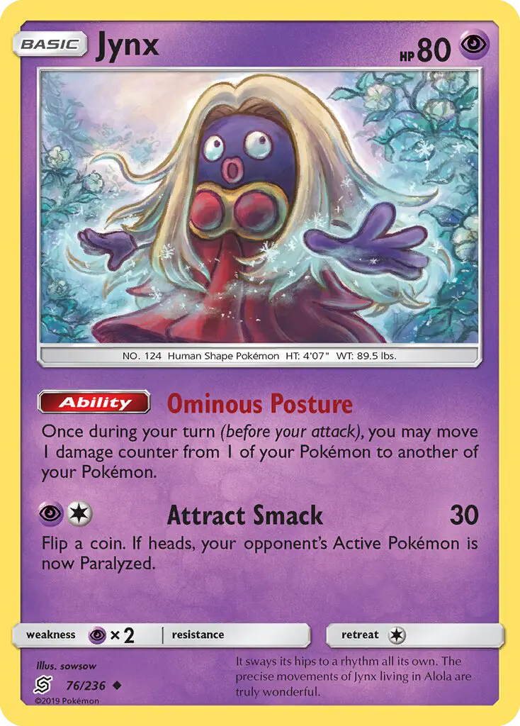 Jynx Uncommon rarity Unified Minds Pokémon card price — $0.98