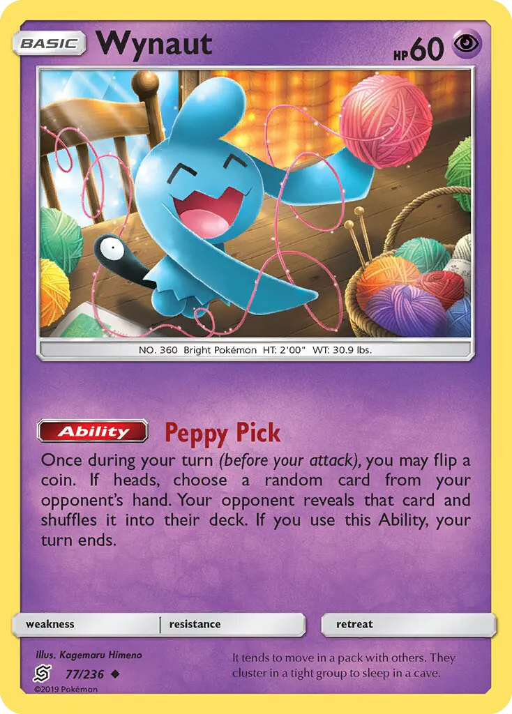 Wynaut Uncommon rarity Unified Minds Pokémon card price — $6.00