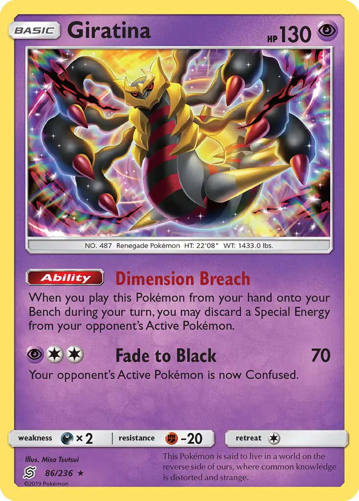 Giratina Rare rarity Unified Minds Pokémon card price — $6.67