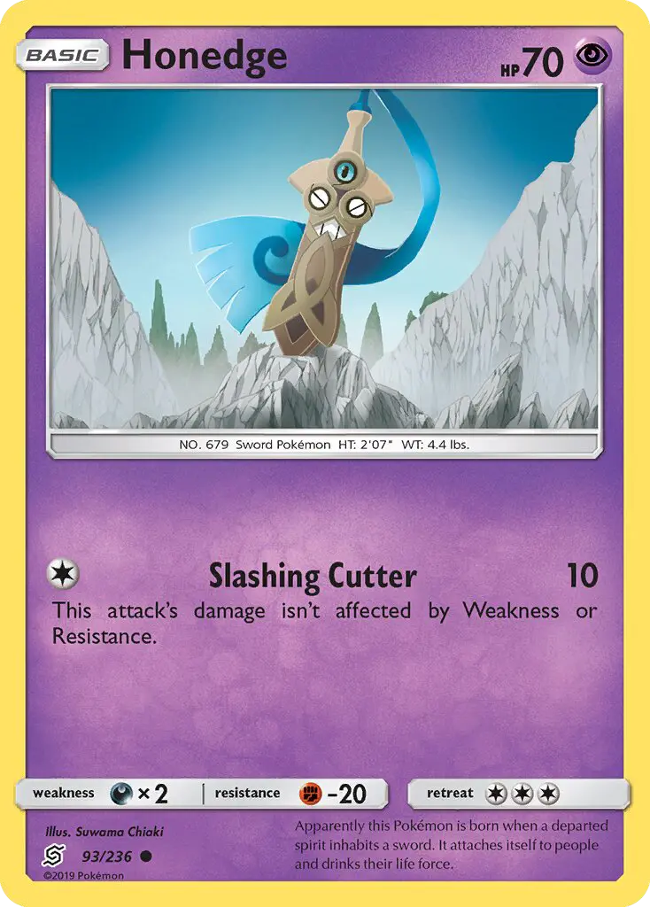 Honedge Common rarity Unified Minds Pokémon card price — $0.33