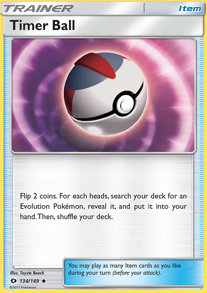 Timer Ball Uncommon rarity Sun & Moon Pokémon card price — $0.54