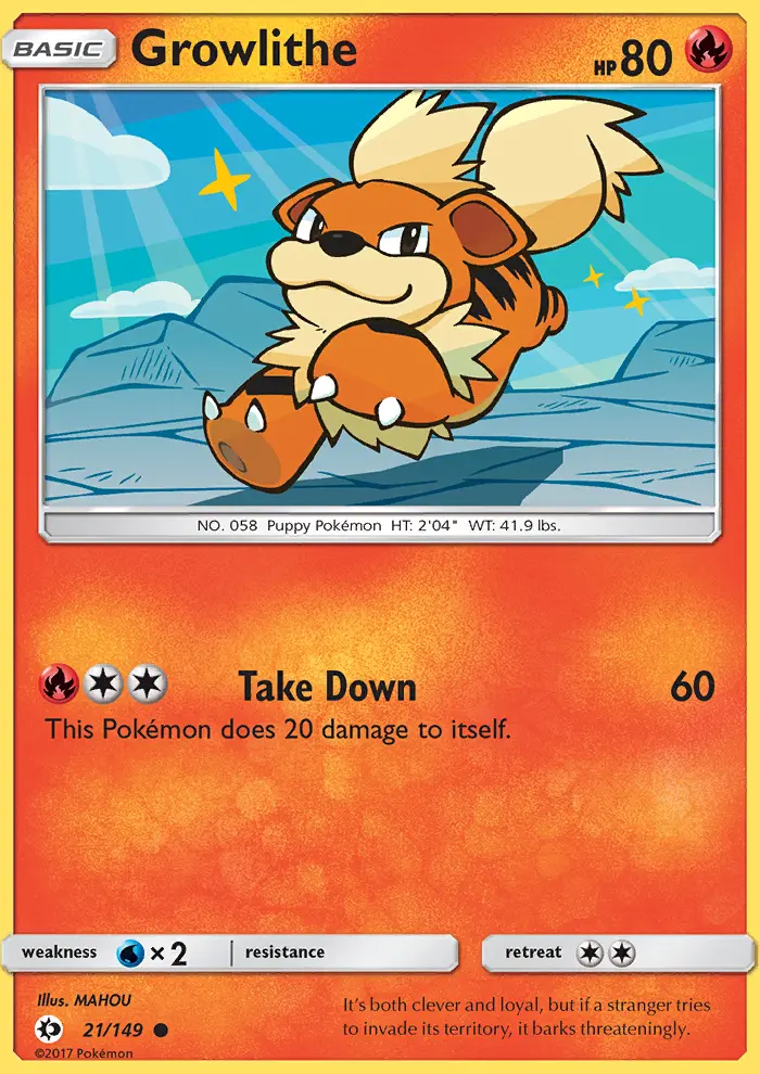 Growlithe Common rarity Sun & Moon Pokémon card price — $0.56