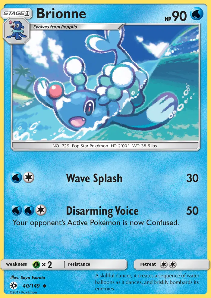 Brionne Uncommon rarity Sun & Moon Pokémon card price — $0.74