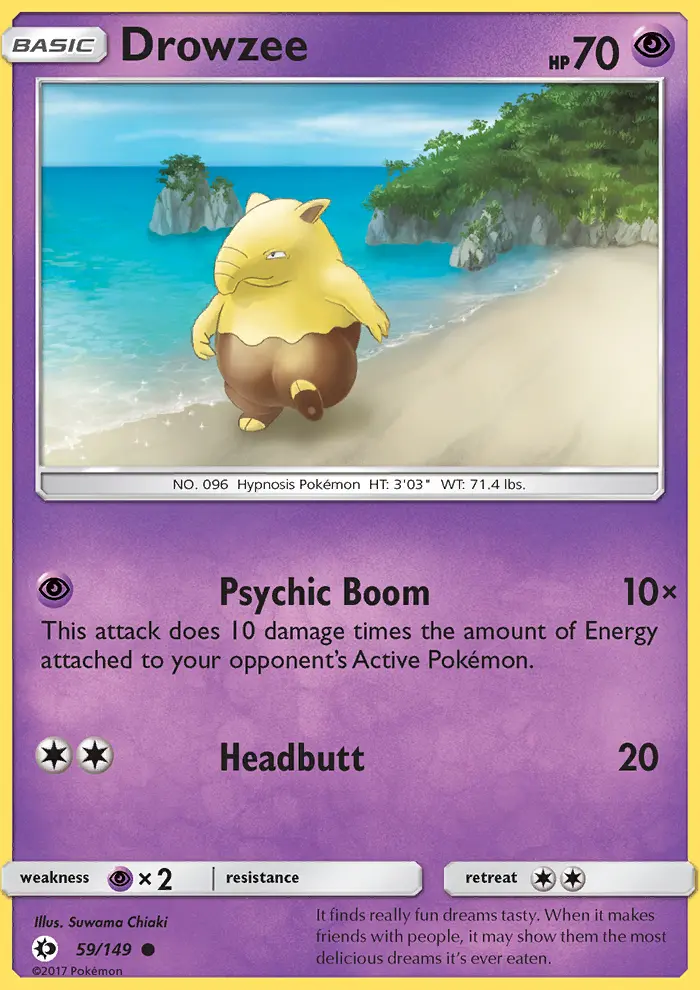 Drowzee Common rarity Sun & Moon Pokémon card price — $0.39