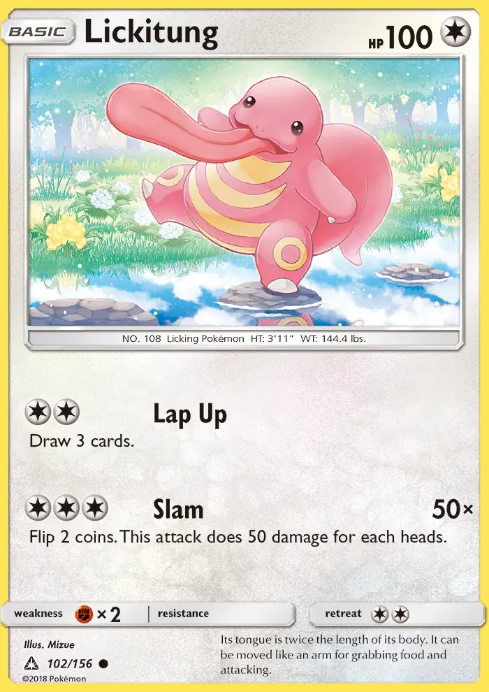Lickitung Common rarity Ultra Prism Pokémon card price — $0.60