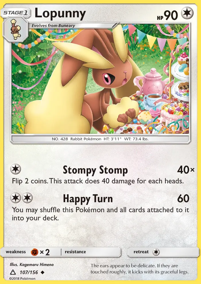Lopunny Uncommon rarity Ultra Prism Pokémon card price — $0.99