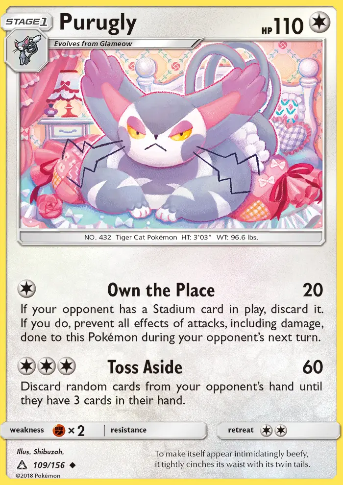 Purugly Uncommon rarity Ultra Prism Pokémon card price — $0.67