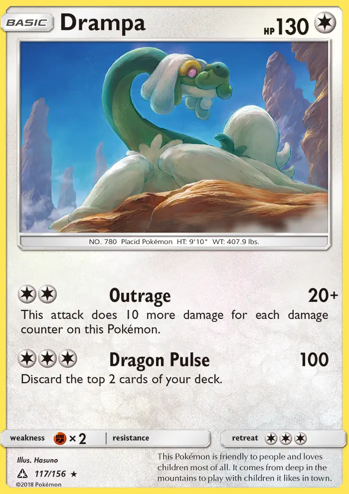 Drampa Rare rarity Ultra Prism Pokémon card price — $0.69