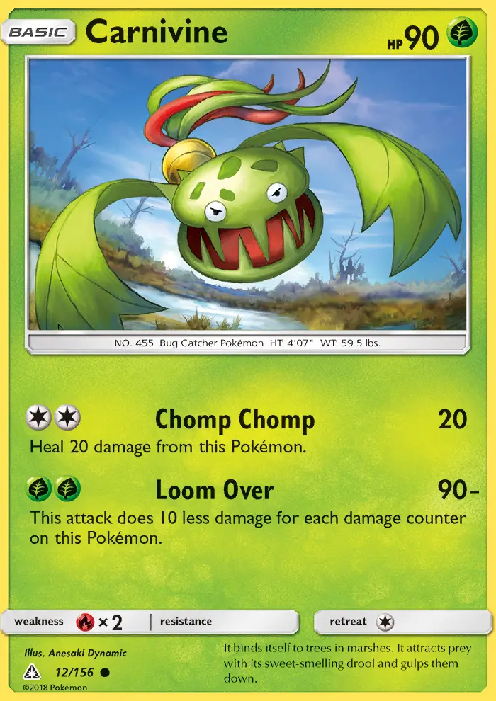 Carnivine Common rarity Ultra Prism Pokémon card price — $0.33