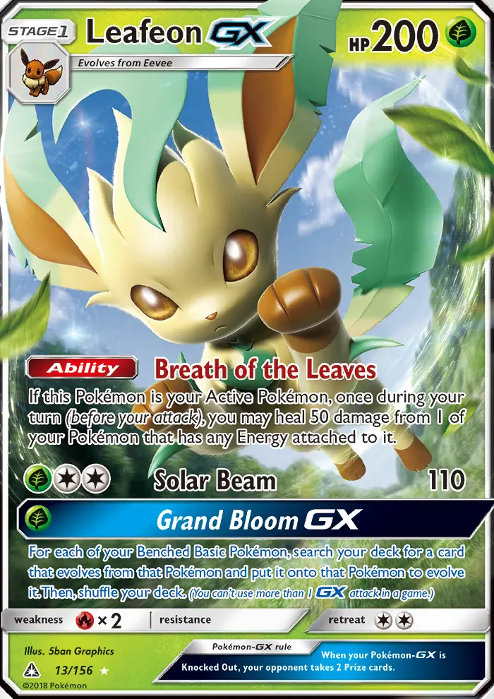 Leafeon GX Ultra Rare rarity Ultra Prism Pokémon card price — $9.36