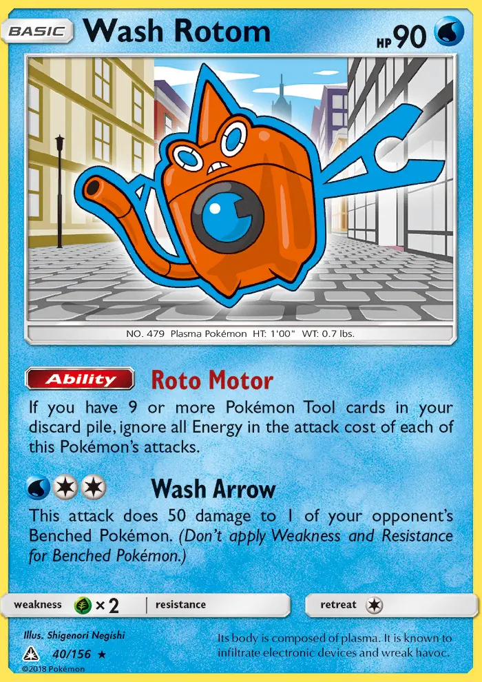 Wash Rotom Rare rarity Ultra Prism Pokémon card price — $0.81
