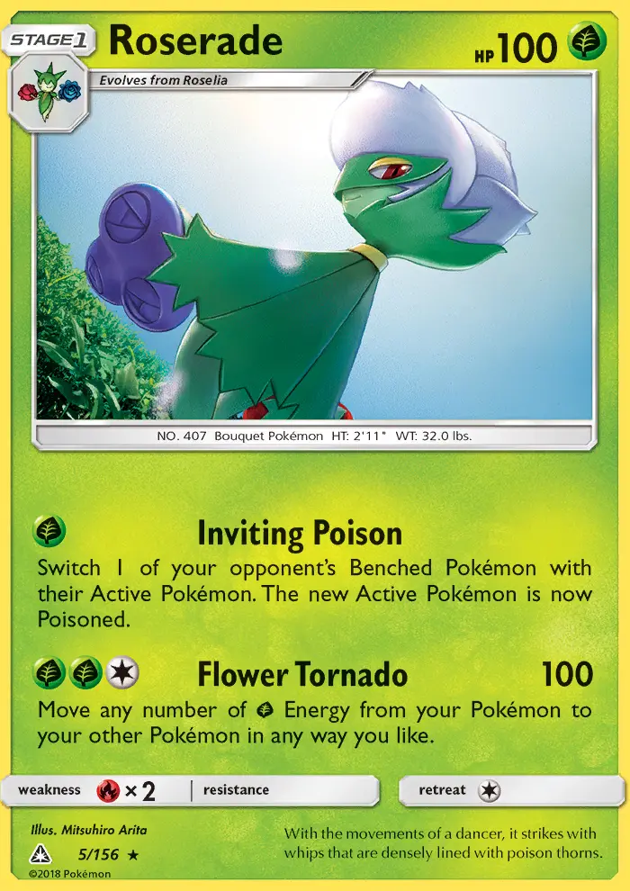 Roserade Rare rarity Ultra Prism Pokémon card price — $0.58