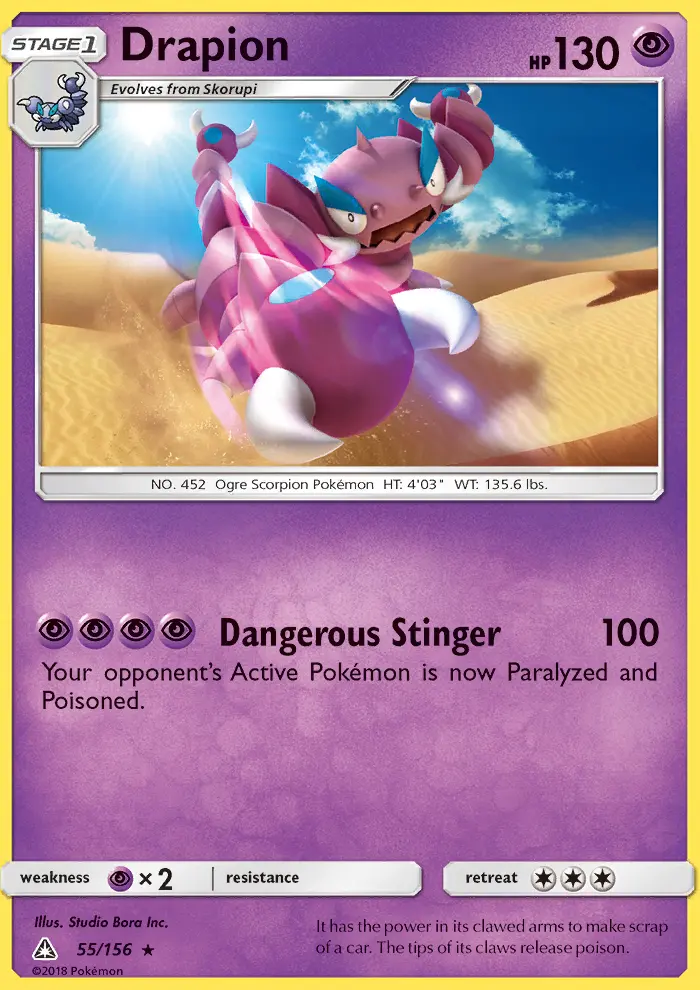 Drapion Rare rarity Ultra Prism Pokémon card price — $0.51