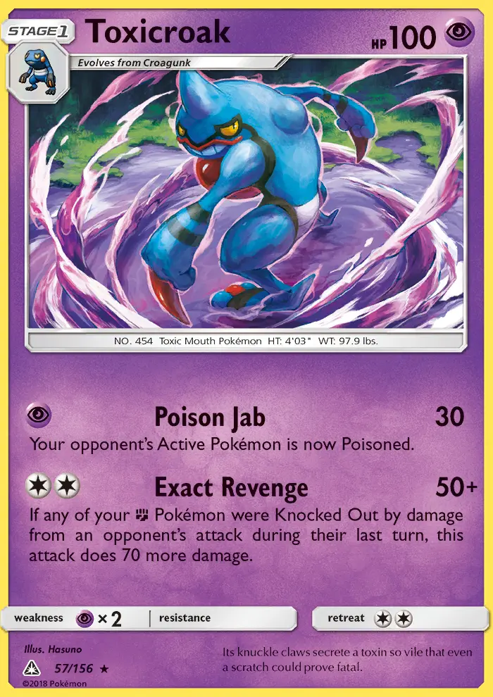 Toxicroak Rare rarity Ultra Prism Pokémon card price — $0.51