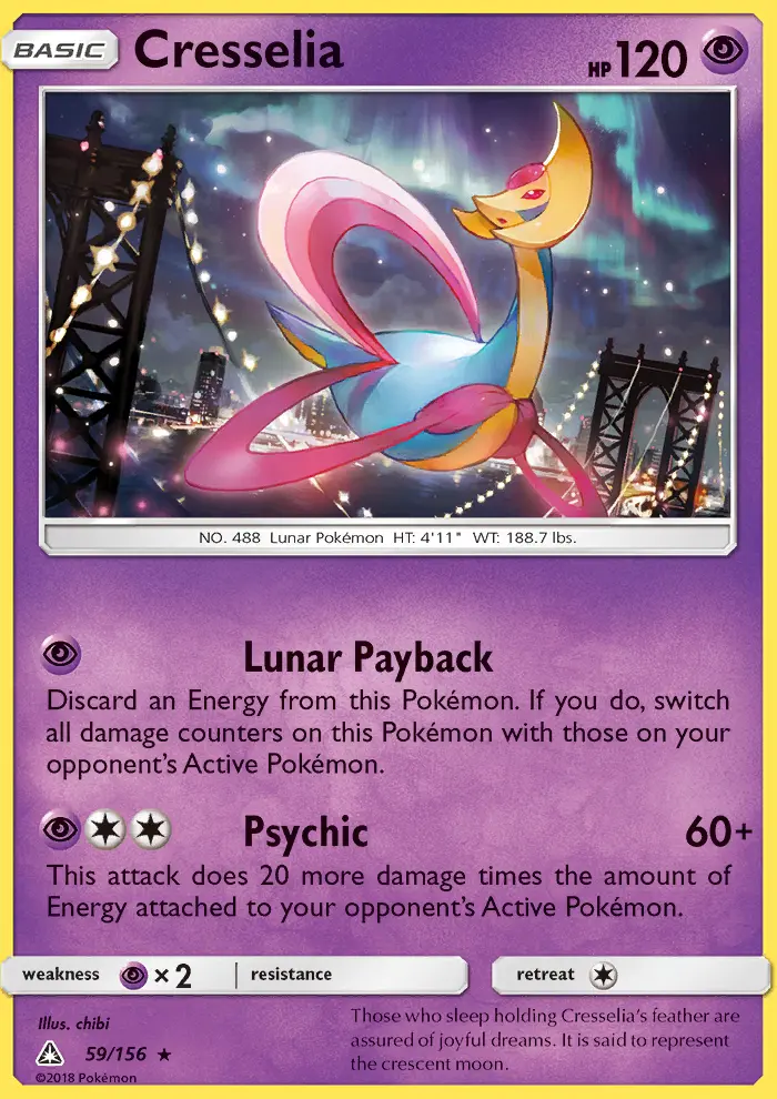 Cresselia Rare rarity Ultra Prism Pokémon card price — $1.12