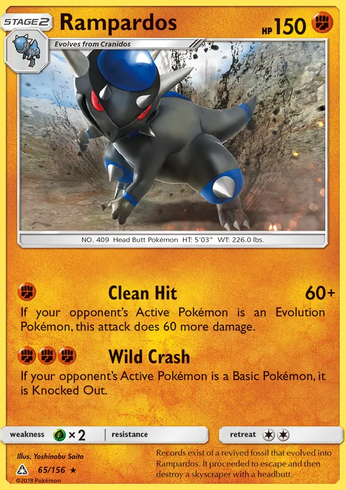 Rampardos Rare rarity Ultra Prism Pokémon card price — $3.39