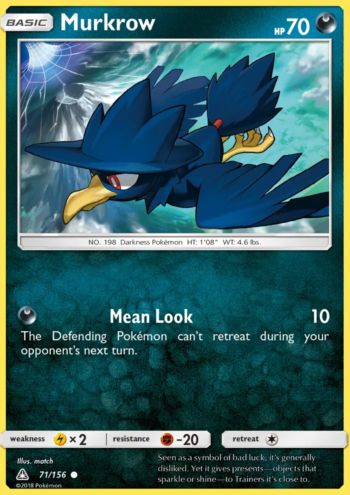 Murkrow Common rarity Ultra Prism Pokémon card price — $0.37